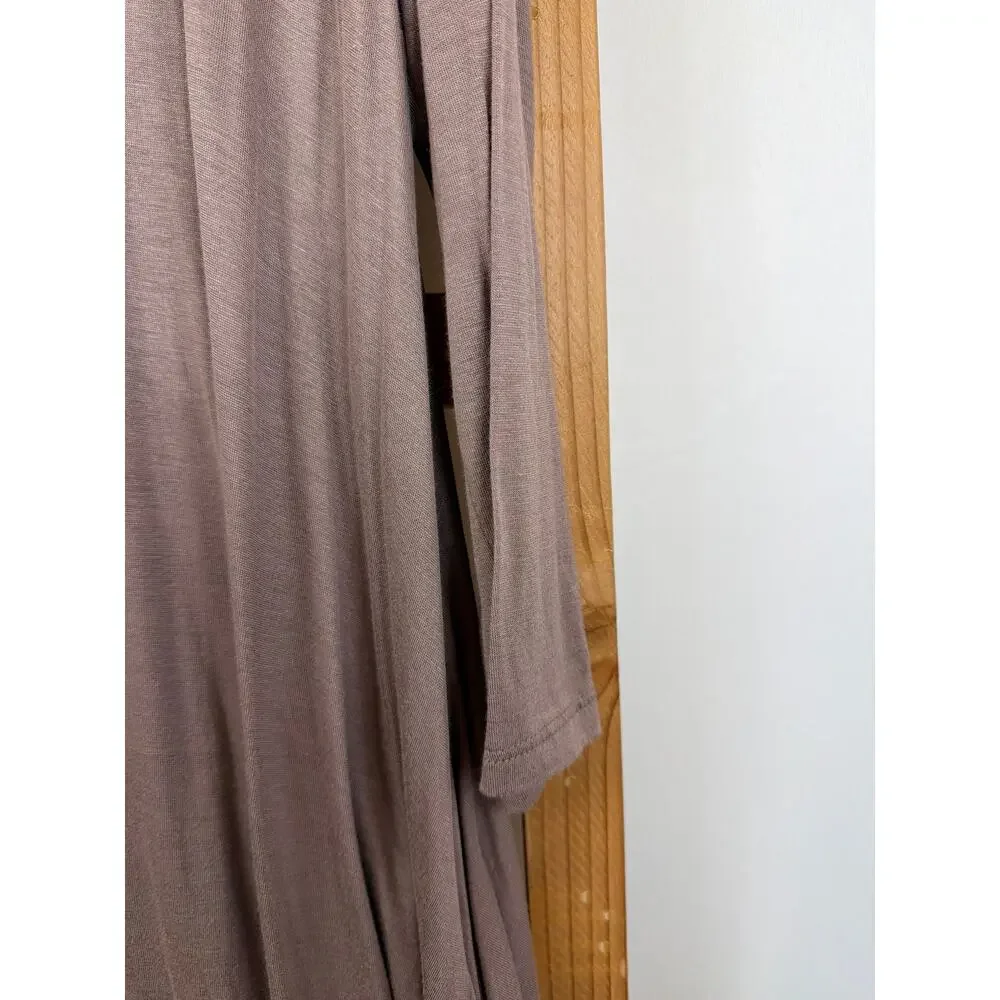 Sarah Santos Brown Long Sleeve Scoop Neck High Low Top Size NA Made in Italy